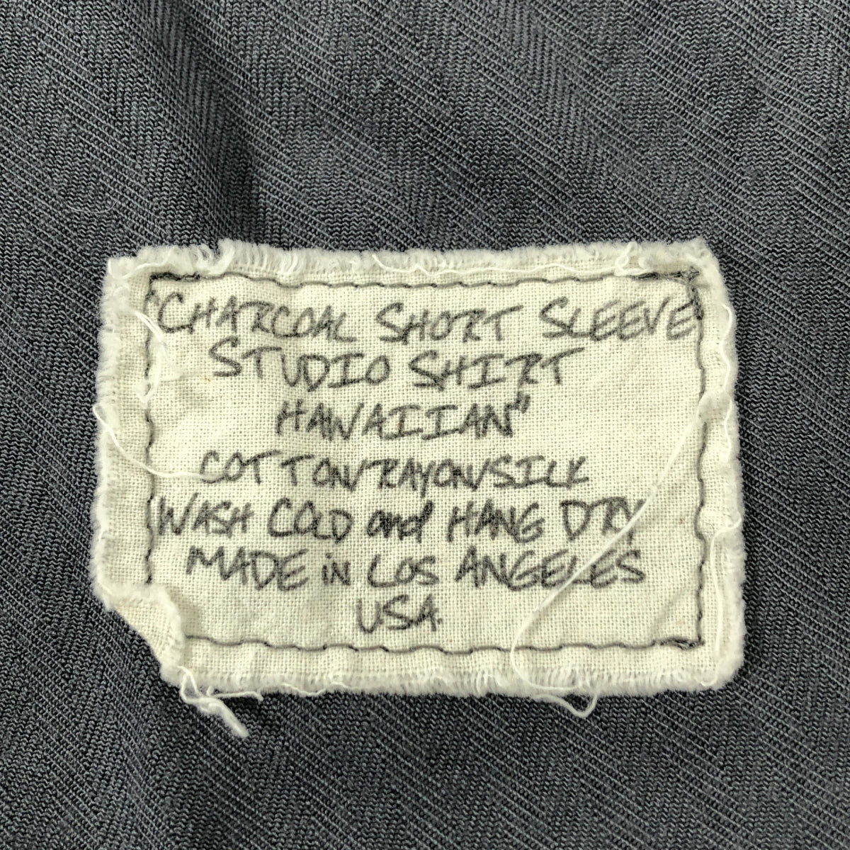 GREG LAUREN / グレッグローレン | SHORT SLEEVE STUDIO SHIRT HAWAIIAN ヘリンボーン フラワープリント 半袖 スタジオシャツ | 1 | チャコールグレー | メンズ