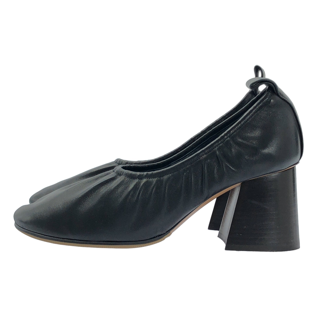 [狀況極佳] CELINE by Phoebe Philo 軟皮芭蕾粗跟高跟鞋 | 尺寸 37 1/2 | 黑色 | 女款