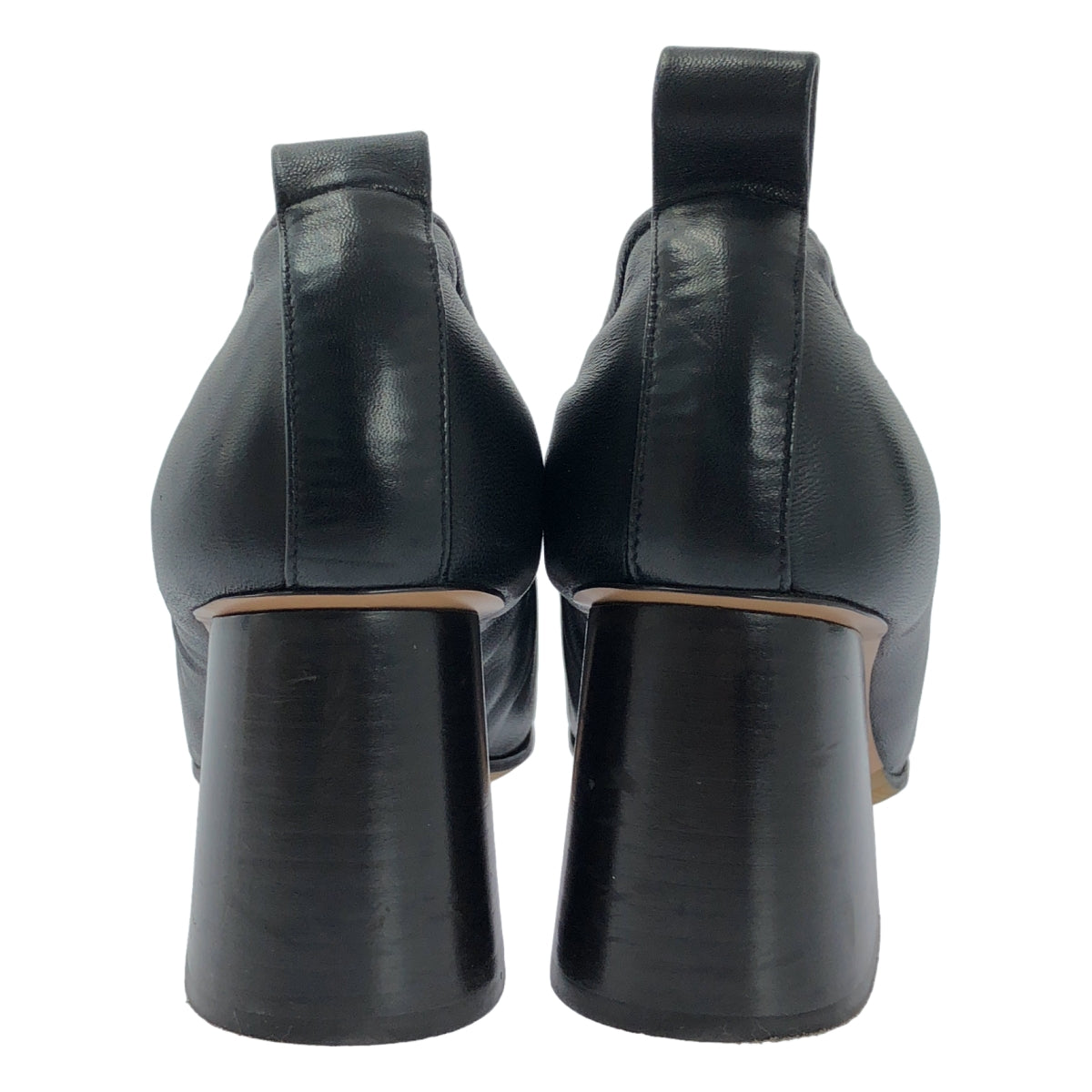 [狀況極佳] CELINE by Phoebe Philo 軟皮芭蕾粗跟高跟鞋 | 尺寸 37 1/2 | 黑色 | 女款