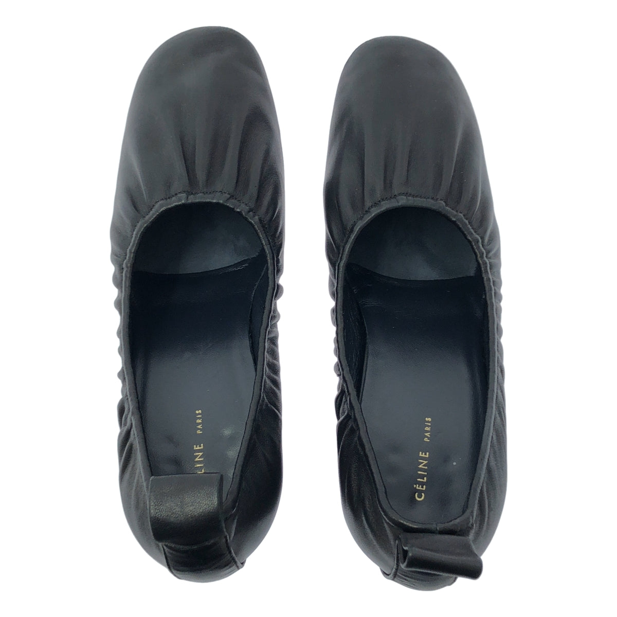 [狀況極佳] CELINE by Phoebe Philo 軟皮芭蕾粗跟高跟鞋 | 尺寸 37 1/2 | 黑色 | 女款