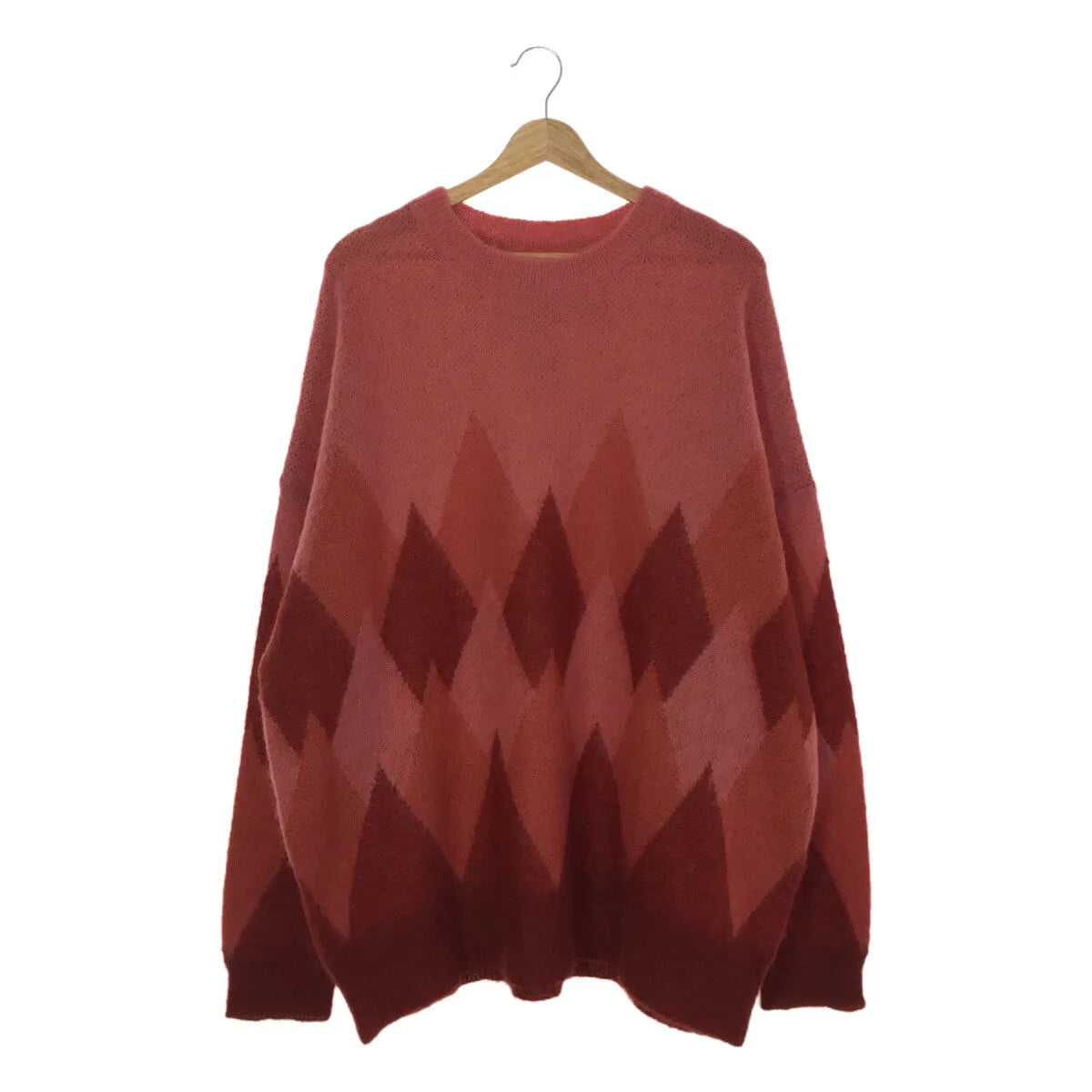 【新品】  DAIRIKU / ダイリク | 2022AW | Argyle Mohair Pullover Knit アーガイルモヘヤニット | L | ピンクレッド | メンズ