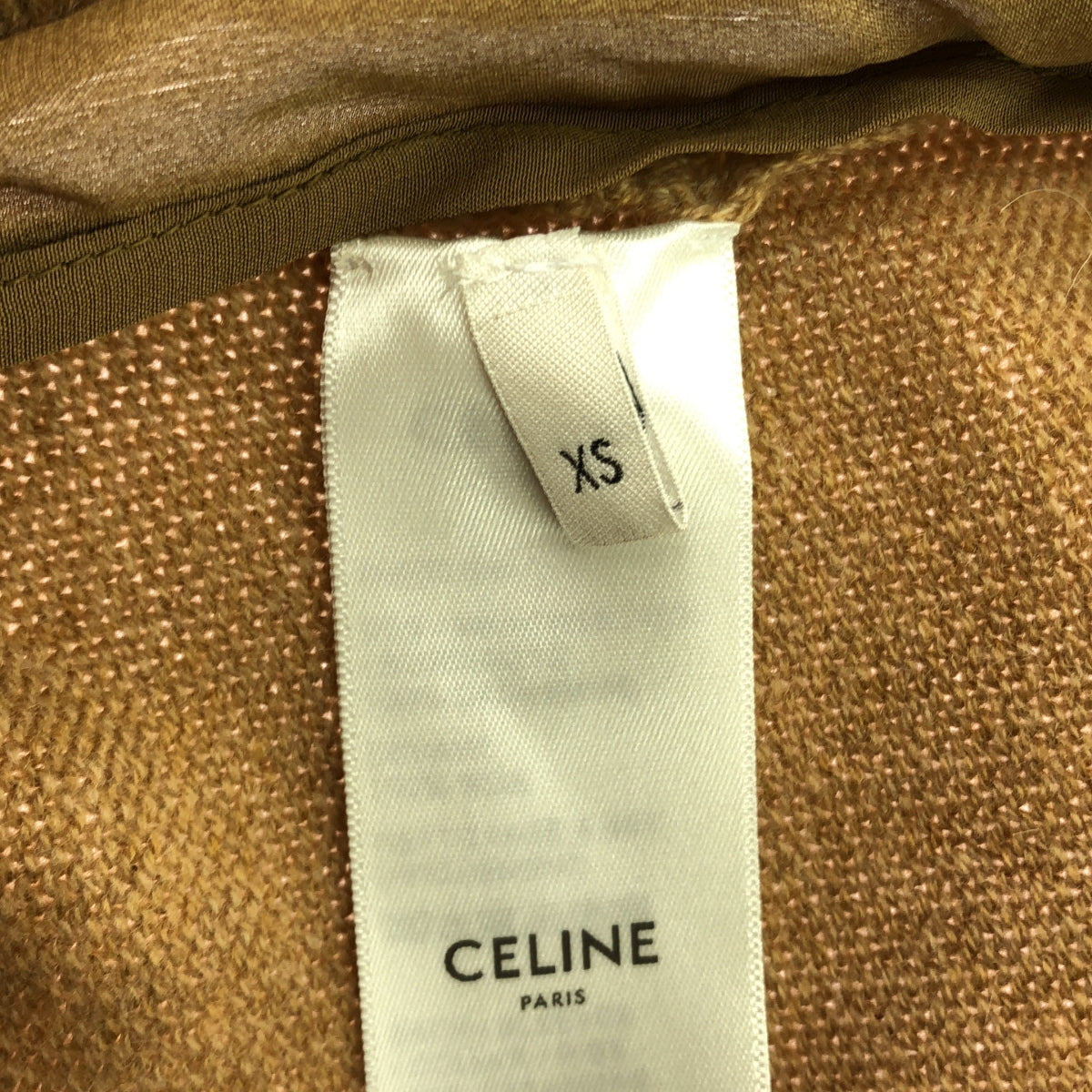 【미품】 CELINE / 셀린느 | 2020SS | 실크 전환 V 넥 캐시미어 니트 | XS | 카멜 / 멀티 컬러 | 여성