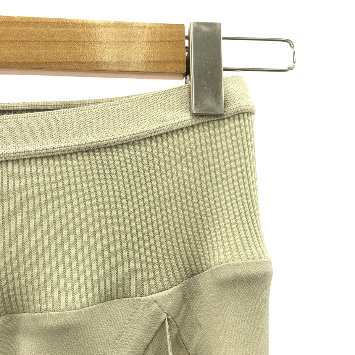 瑞克歐文斯 | 2021春夏 |絲質混紡腰部羅紋寬喇叭休閒褲 | 38 |淺灰色 |女性的