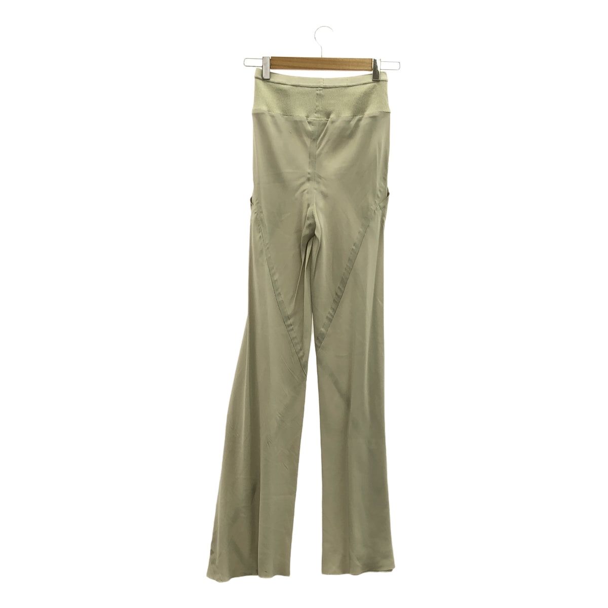 Rick Owens / リックオウエンス | 2021SS | シルク混 ウエストリブ ワイドフレア イージーパンツ | 38 | ライトグレー | レディース