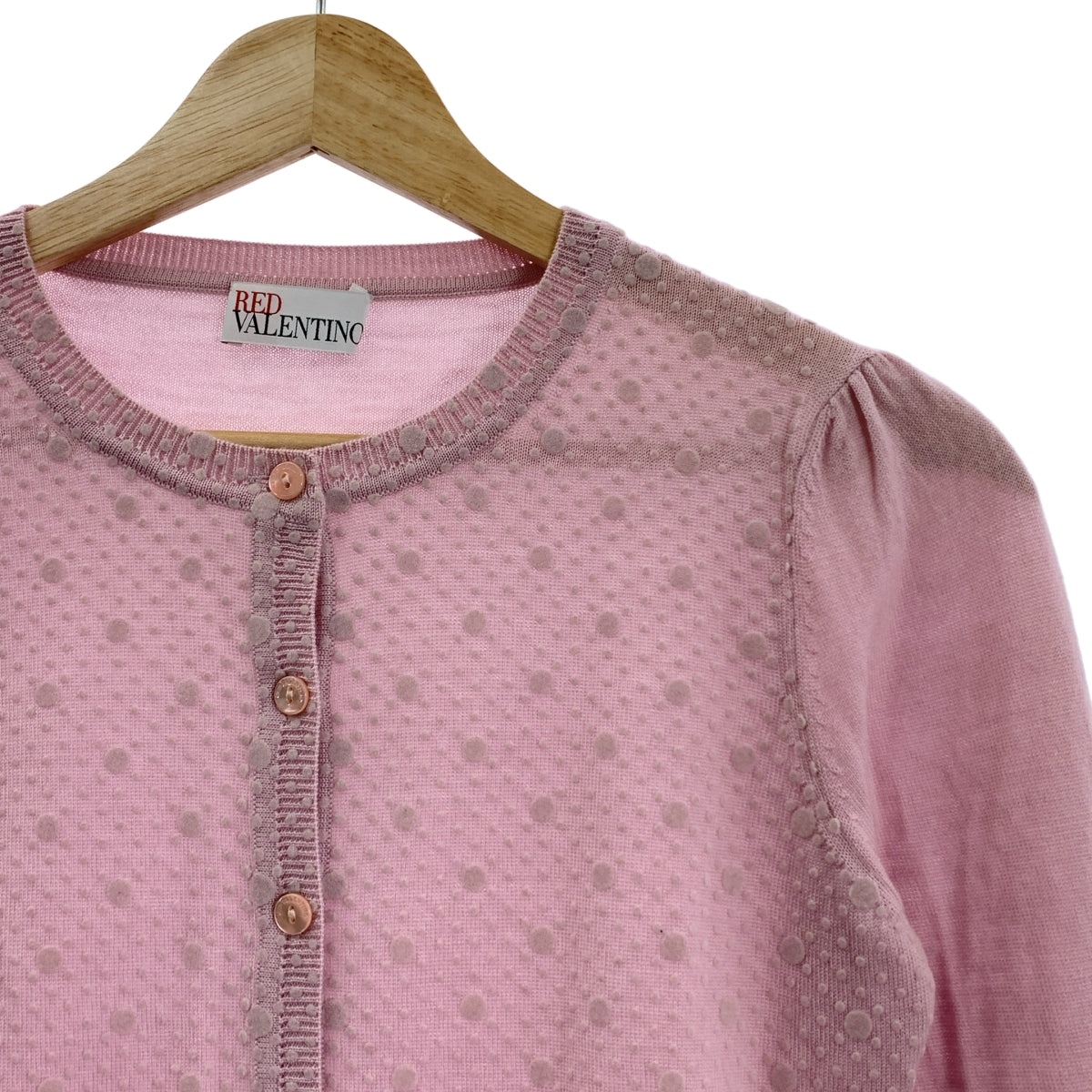 RED VALENTINO | 薄紗圓點植絨圓領開襟衫 | XS |