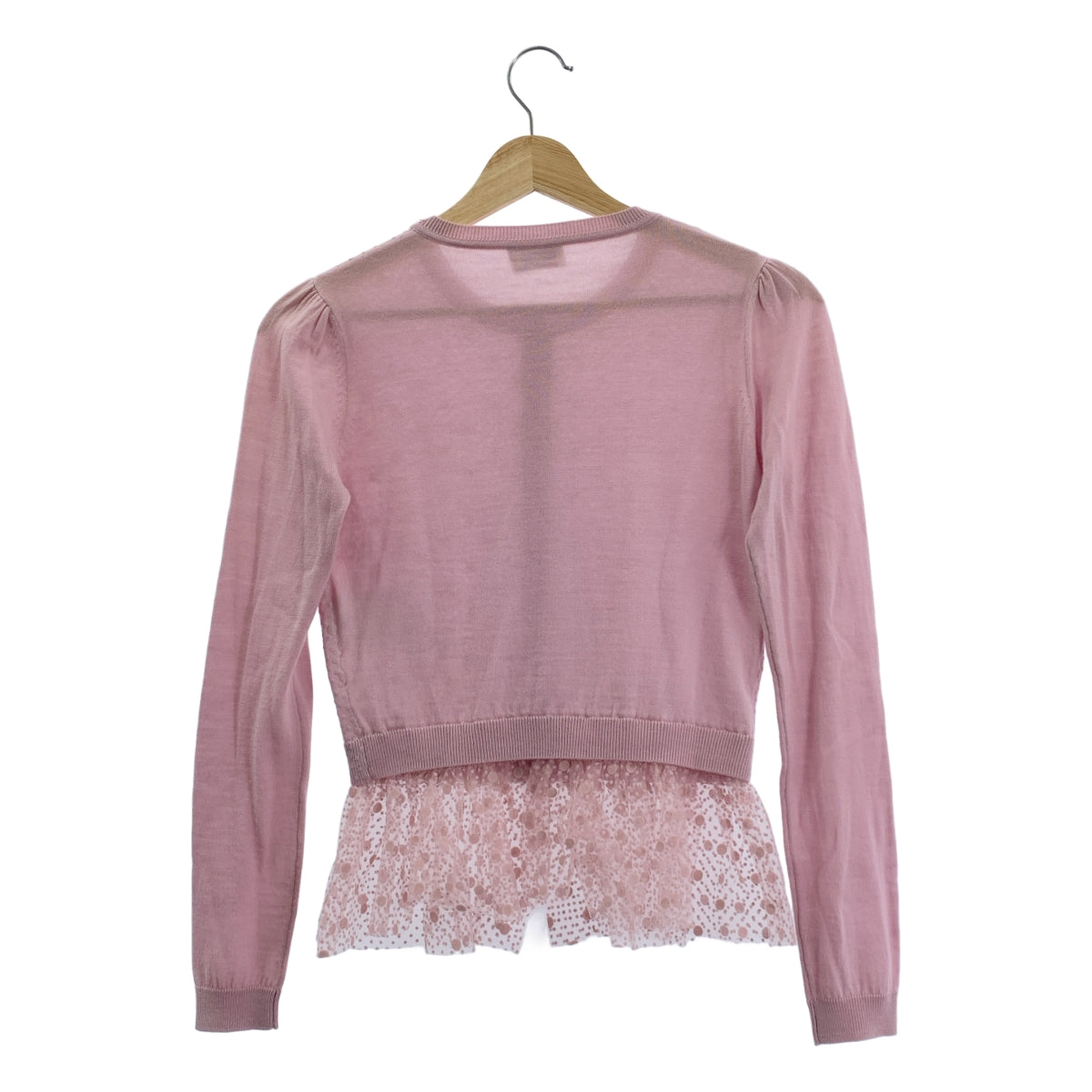 RED VALENTINO | 薄紗圓點植絨圓領開襟衫 | XS | 女款