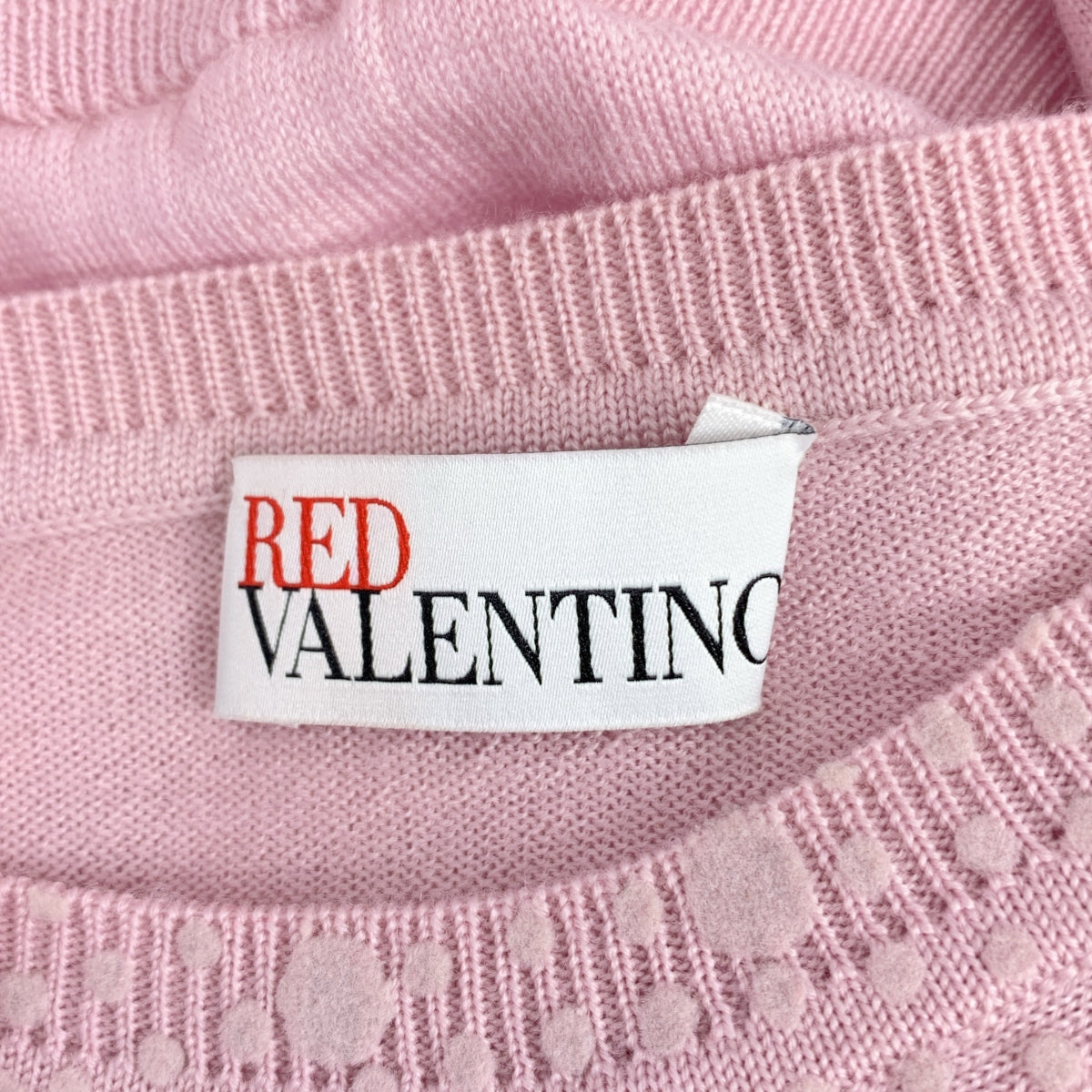 RED VALENTINO | 薄紗圓點植絨圓領開襟衫 | XS | 女款
