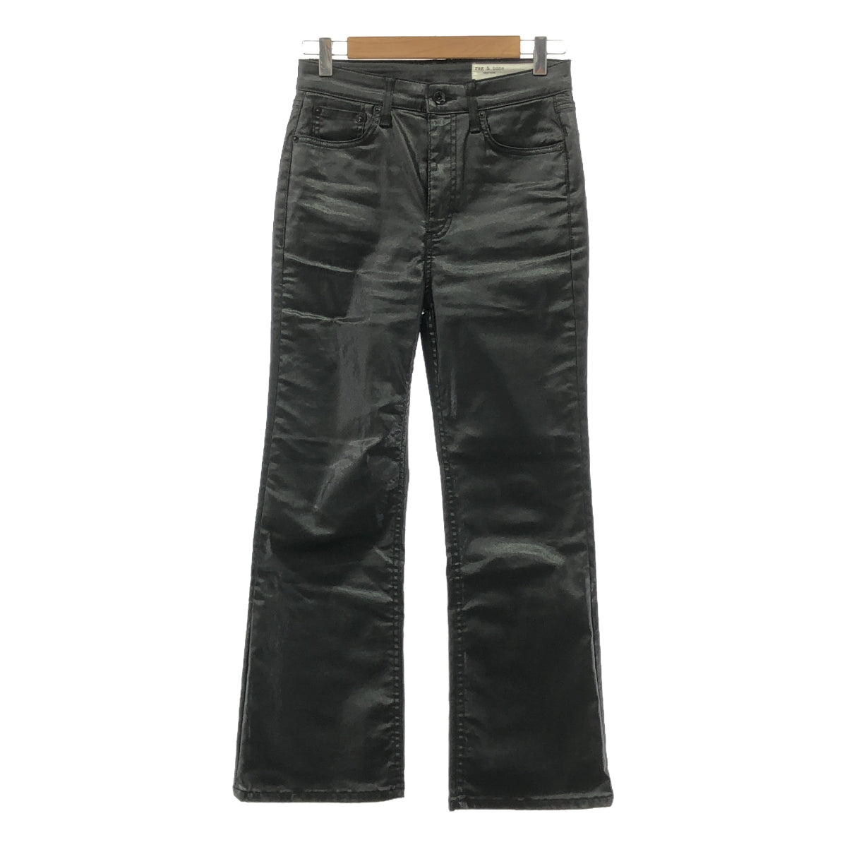 rag & bone / ラグアンドボーン | coated flared cropped jeans フレアパンツ | 26 | ブラック | レディース