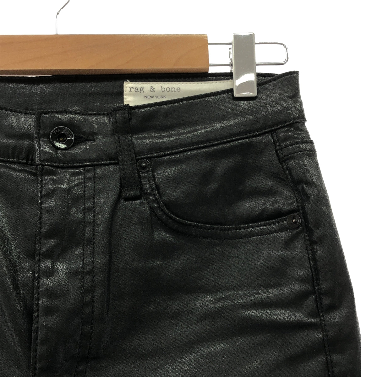 rag & bone / ラグアンドボーン | coated flared cropped jeans フレアパンツ | 26 | ブラック | レディース