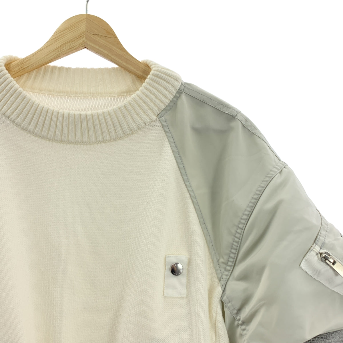 sacai / サカイ | Nylon Twill Knit Pullover ナイロン ツイル ニット | 4 |