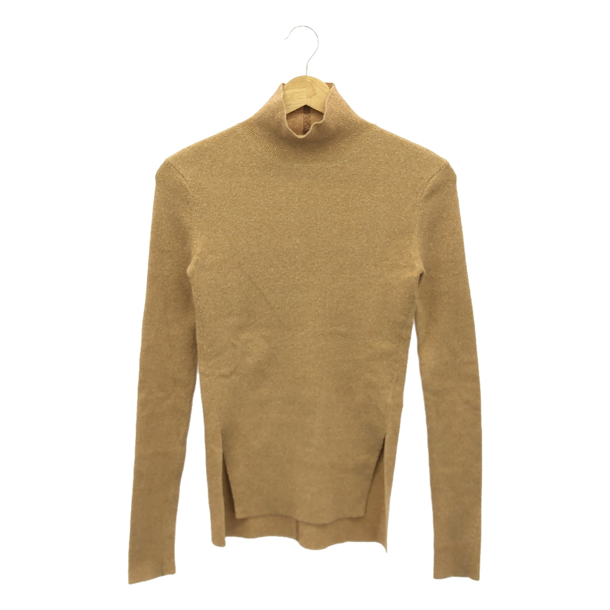 酒井加奈子 | Ron Herman 特別訂購閃光高領羅紋針織衫 | 34 |米色 |女性的