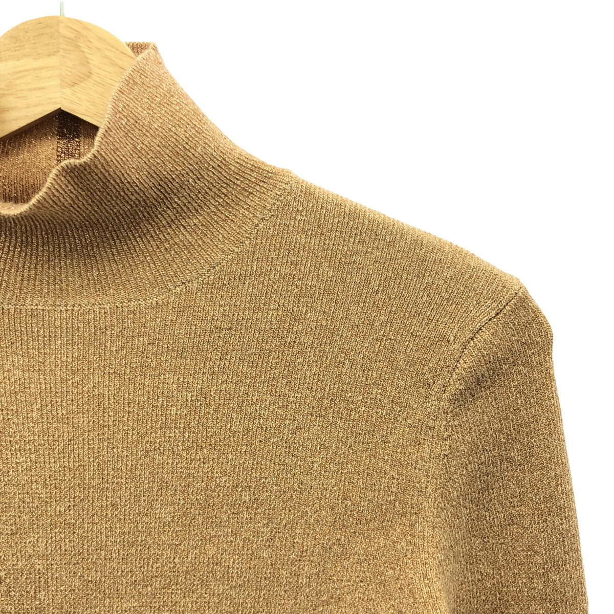 酒井加奈子 | Ron Herman 特別訂購閃光高領羅紋針織衫 | 34 |米色 |女性的