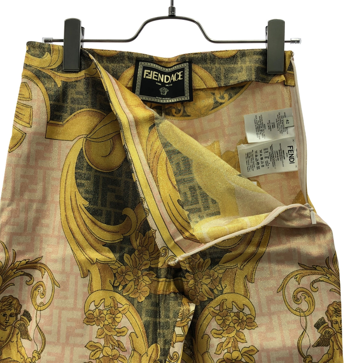 FENDI / フェンディ | × Versace / ヴェルサーチェ Fendace Multicolor Jersey Pants / 総柄 ズッカ ロゴ ジャガード パンツ | 42 | レディース