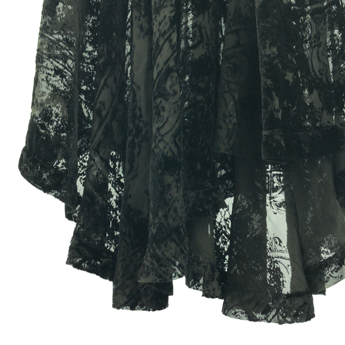 【美品】  GEOFFREY B.SMALL / ジェフリーBスモール | Limited Edition / hand dyed como silk and viscose velvet burn out 絵画柄 ベルベット スカート | S | ブラック | レディース