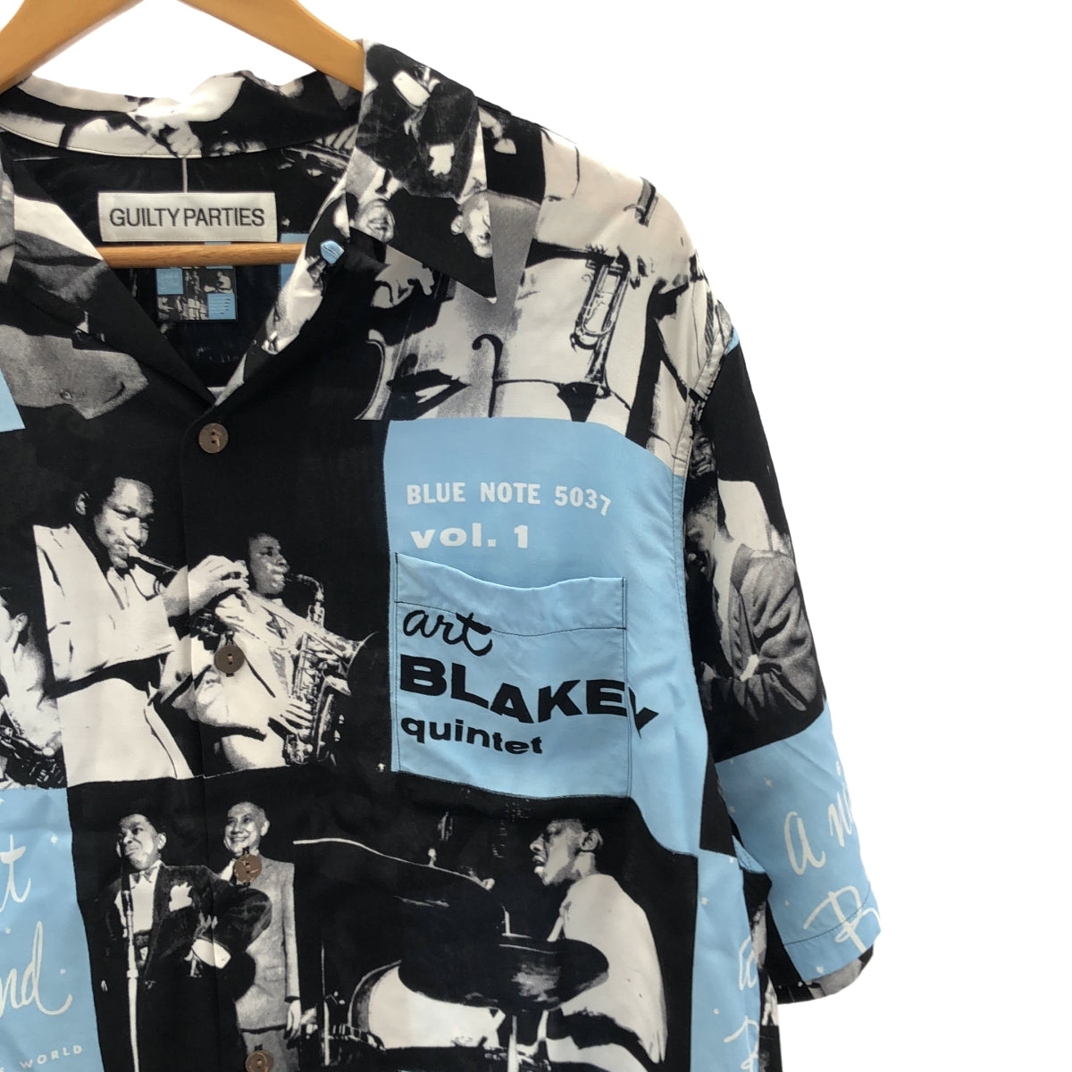 WACKO MARIA / ワコマリア | 2024SS | BLUE NOTE HAWAIIAN SHIRT (TYPE-3) ブルーノート ハワイアンシャツ タイプ3 アロハシャツ | L | ブラック / ライトブルー / ホワイト | メンズ