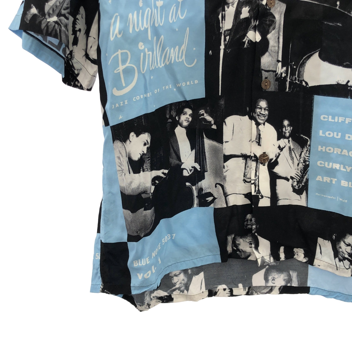 WACKO MARIA / ワコマリア | 2024SS | BLUE NOTE HAWAIIAN SHIRT (TYPE-3) ブルーノート ハワイアンシャツ タイプ3 アロハシャツ | L | ブラック / ライトブルー / ホワイト | メンズ