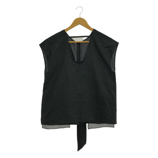 anuke / Anuk | 2024SS | Linen Cachecoeur Tops | F | Black | Women's