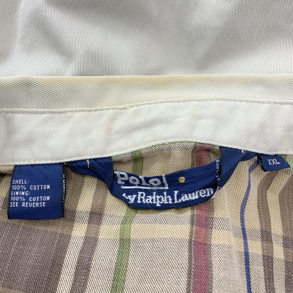 POLO BY RALPH LAUREN / 폴로바이랄 플로렌 | 1980s | 빈티지 삼각형 태그 코튼 스윙 탑 드리즐러 재킷 | XXL | 남성