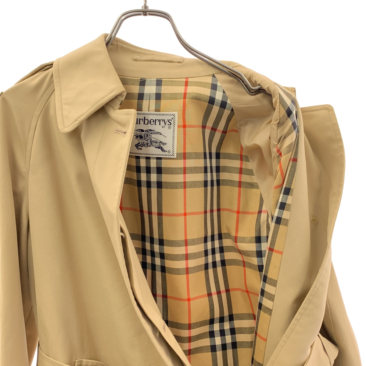 Burberrys / 버버리 | 1990s | 빈티지 화이트 태그 안감 노바 체크 스텐 컬러 코트 |