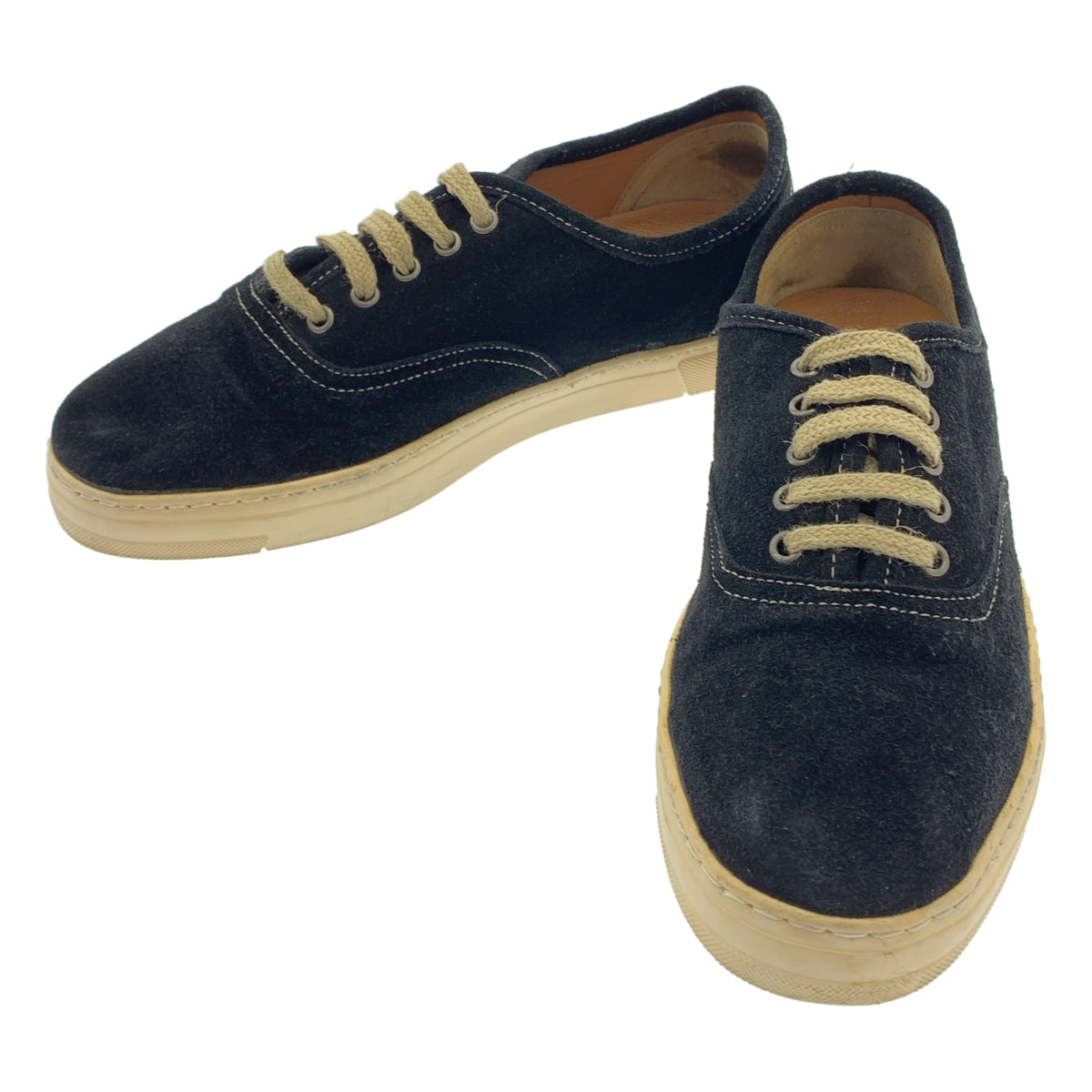 GEOFFREY B.SMALL / Jeffrey B. Small | G.rebesco 義大利 Vicentina 絨面革低筒運動鞋 | 尺寸 42 | 黑色/米色 | 男款