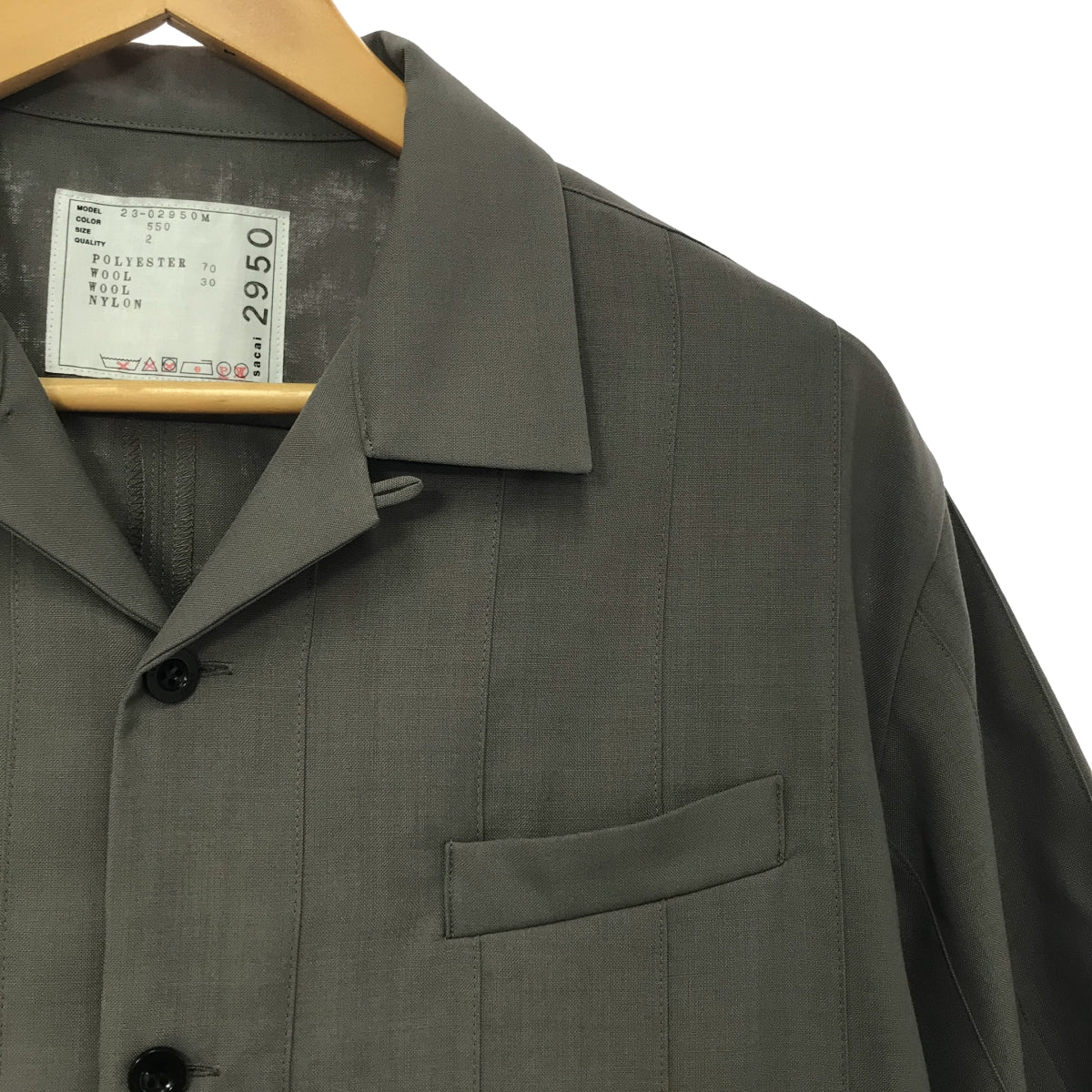 sacai / サカイ | Suiting Shirt / スーチング プリーツ オープンカラーシャツ | 2 | メンズ – KLD