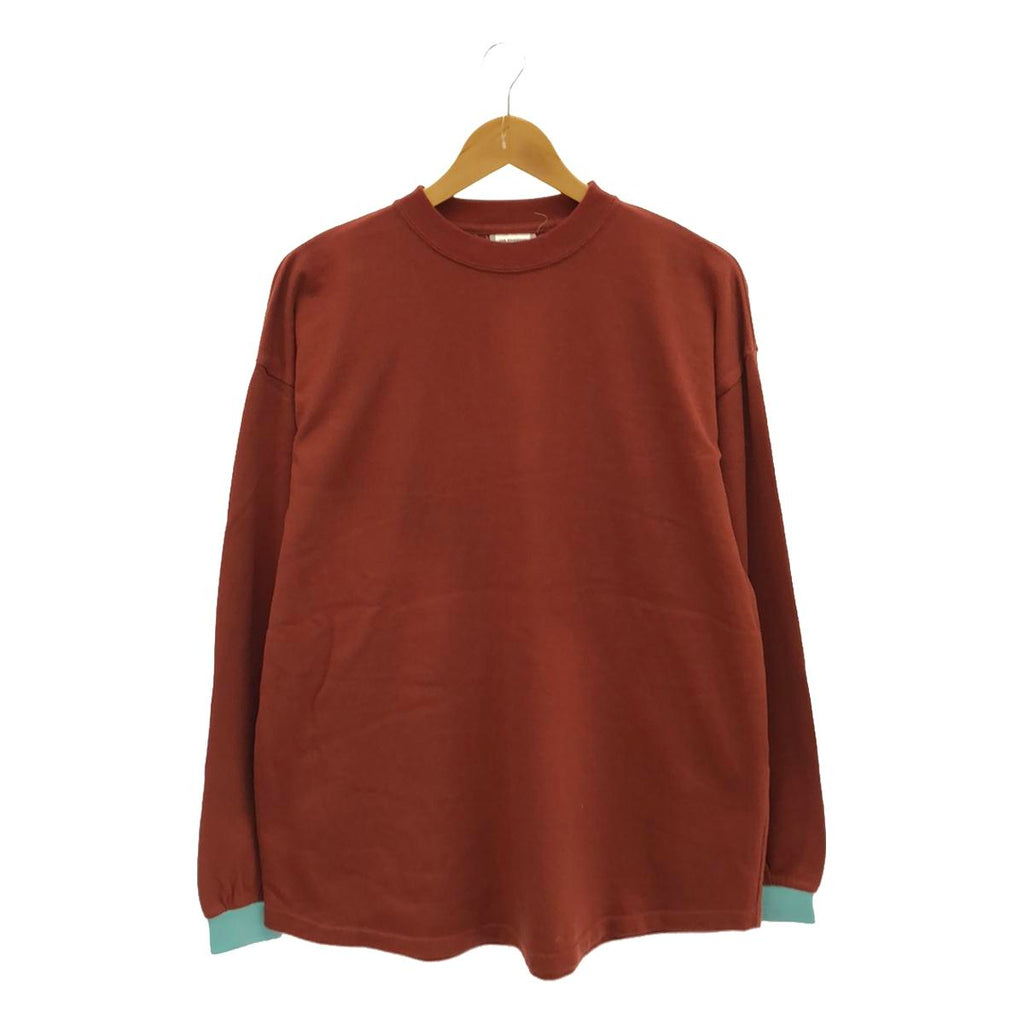 新原 |雙色圓領剪裁和縫製 | F |橙棕色/淺藍色 |女性的