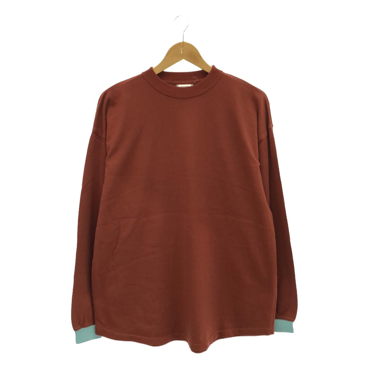 新原 |雙色圓領剪裁和縫製 | F |橙棕色/淺藍色 |女性的