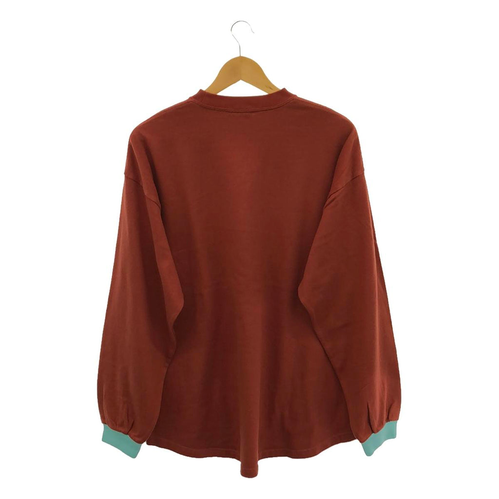 新原 |雙色圓領剪裁和縫製 | F |橙棕色/淺藍色 |女性的