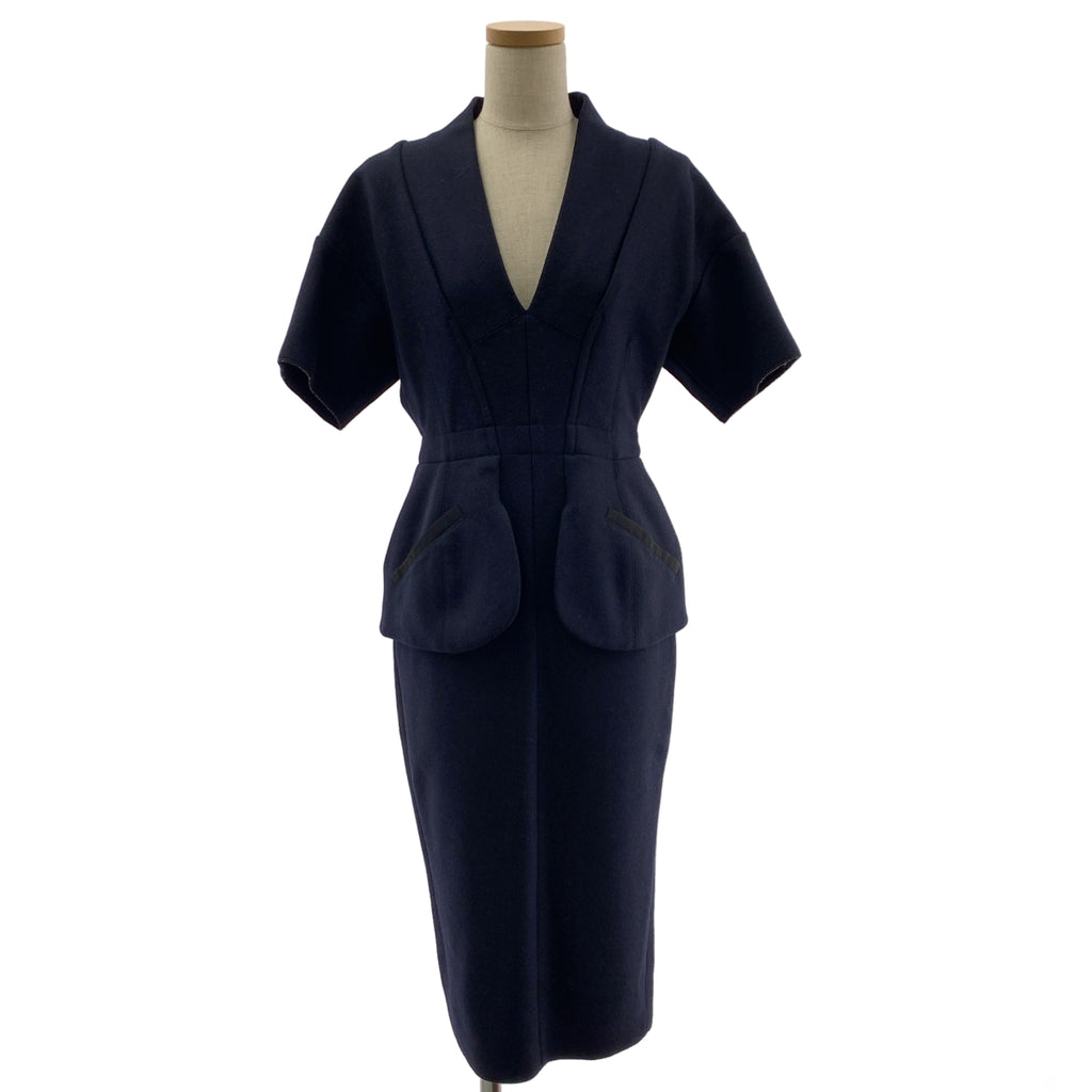 MARC JACOBS / マークジェイコブス | ウール Vネック ロング ワンピース | 0 | レディース