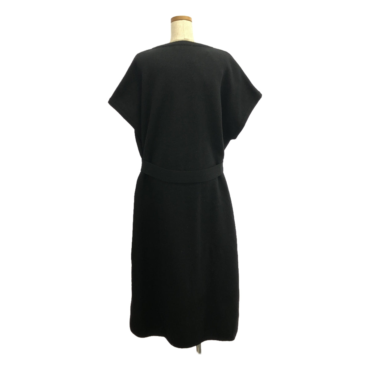 Cristaseya / クリスタセヤ | 2020AW | wool caftan / ウール カフタン ベルテッド オーバー ワンピース | one size | black | レディース