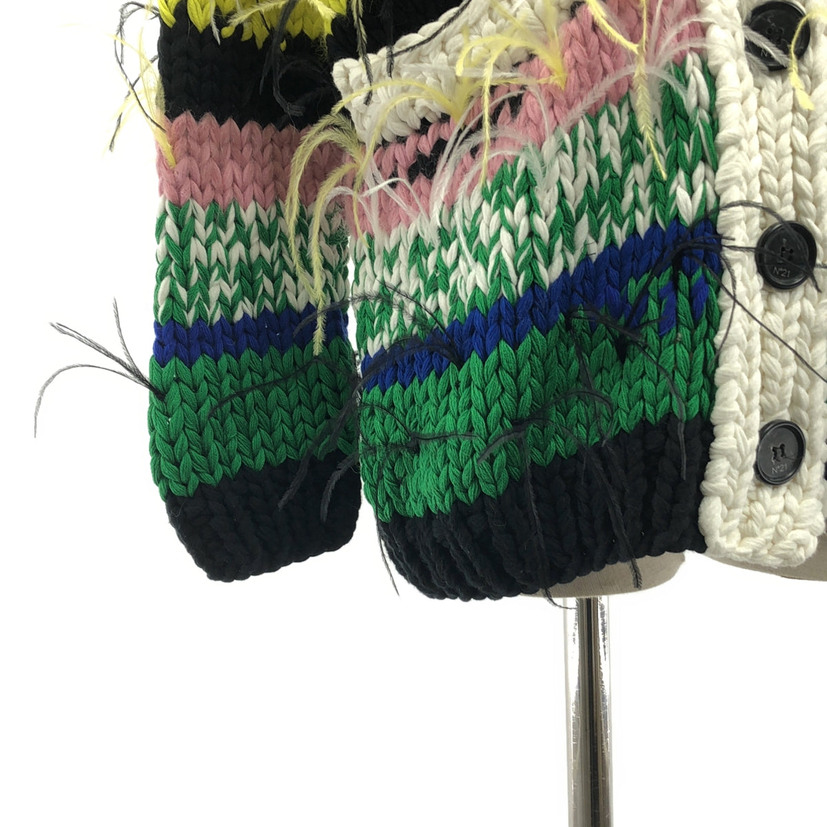 [狀況良好] N°21 / Numero Ventuno | 2022春夏 |多色邊框馬海毛混棉針織開襟衫 | S |多色 |女性的