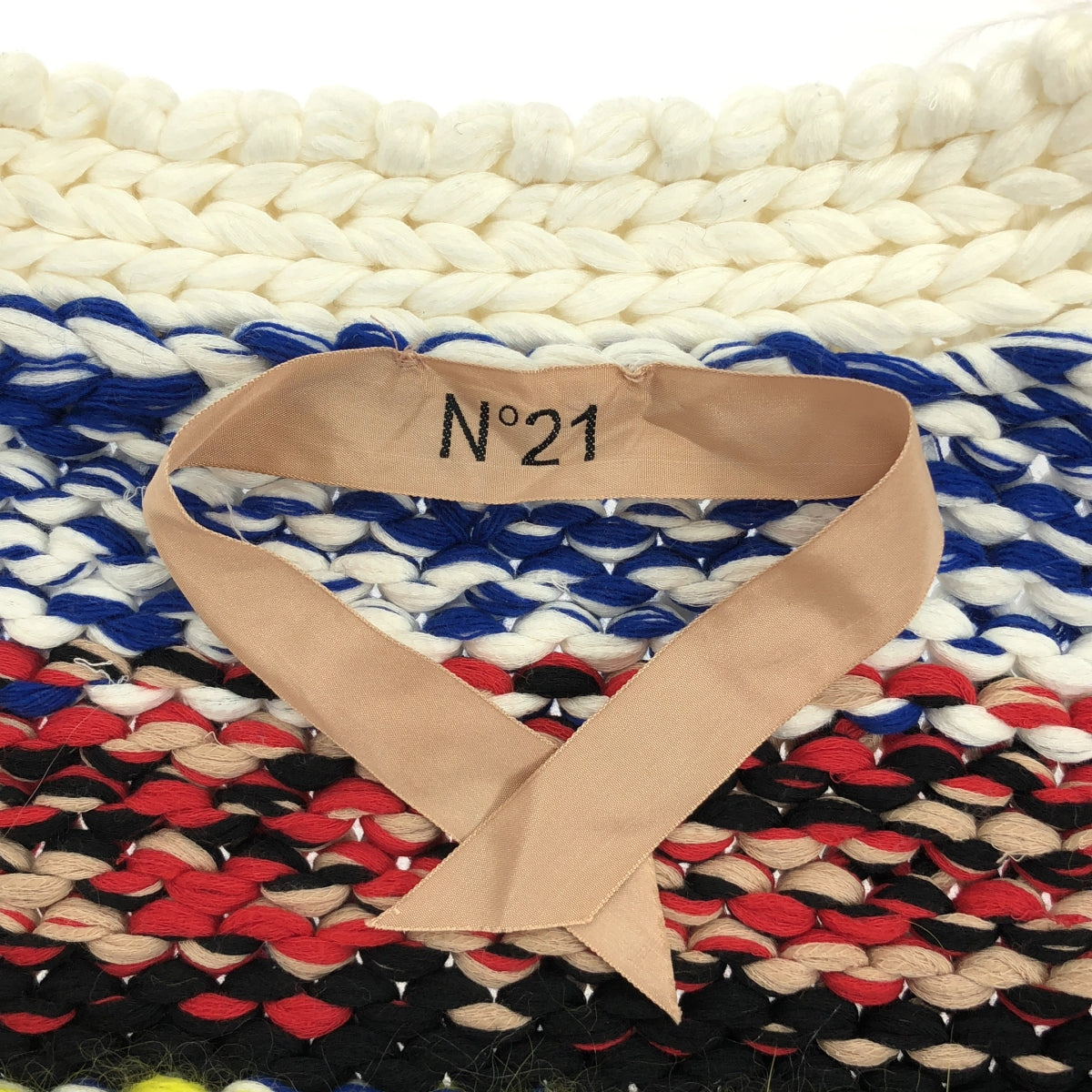 [狀況良好] N°21 / Numero Ventuno | 2022春夏 |多色邊框馬海毛混棉針織開襟衫 | S |多色 |女性的