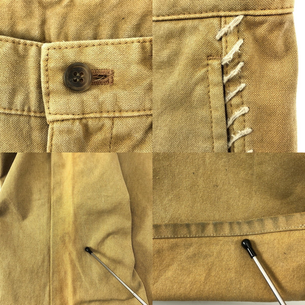 ISSEY MIYAKE MEN / イッセイミヤケメン | 2003AW | ダック地 ステッチワーク パンツ | 1 | ベージュ | メンズ