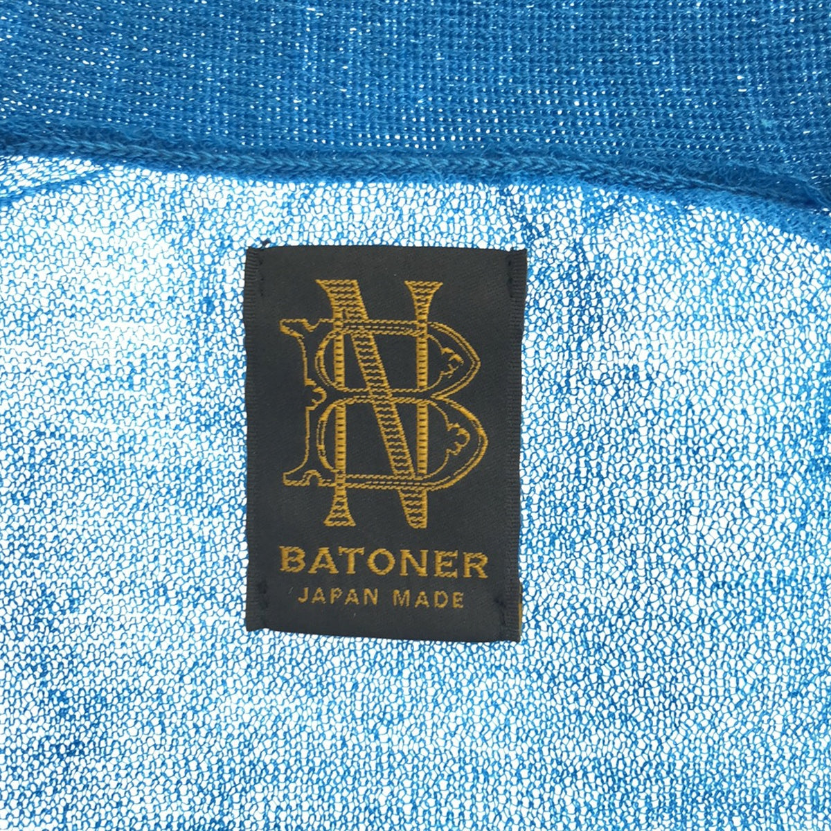 [Good Condition] BATONER | 2021SS | SEE THROUGH CARDIGAN Linen Blend See-Through V-Neck Knit Cardigan | F | Blue | Women's