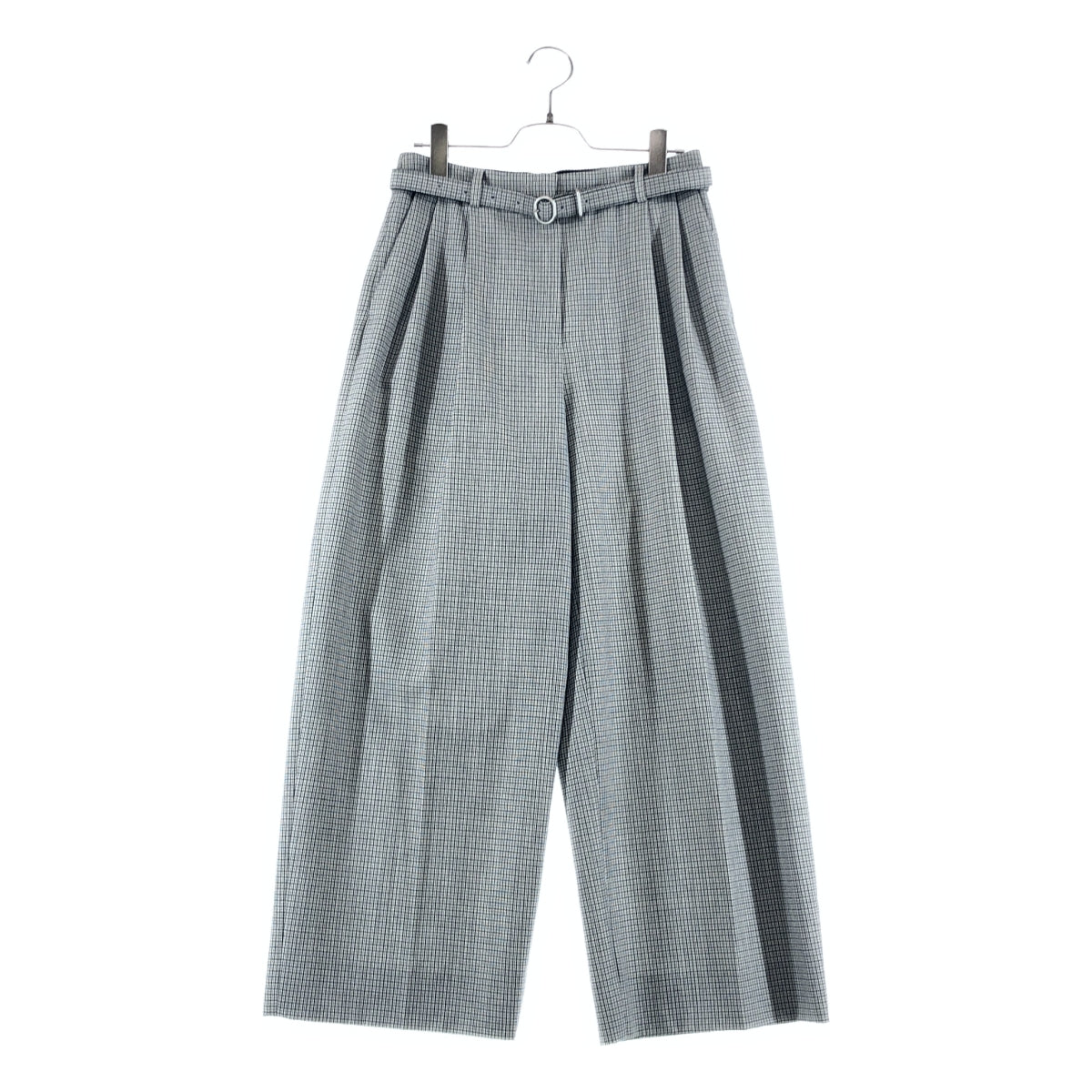 JIL SANDER / ジルサンダー | 2024AW | レザーベルテッド 2タック ワイド スラックス パンツ | 32 | レディース