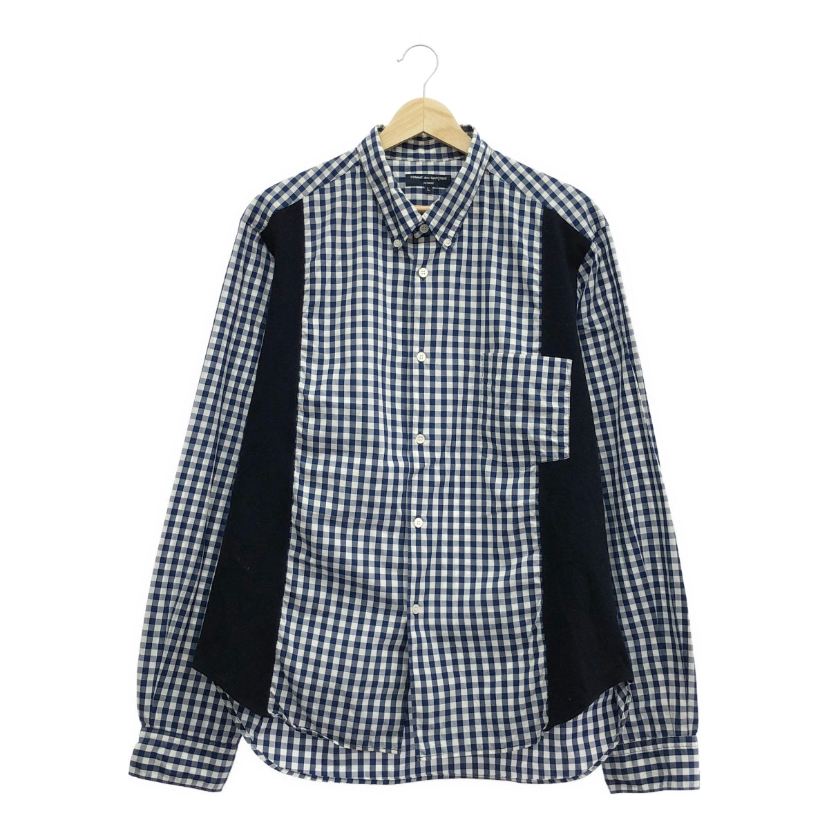 COMME des GARCONS HOMME / 콤데 갤슨 옴므 | 2007AW | 울 전환 깅엄 체크 셔츠 | L | 남성