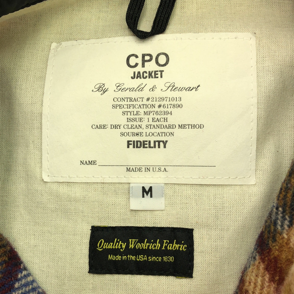 FIDELITY / 피델리티 | 체크 울 CPO 재킷 | M | 블루 시스템 | 남성