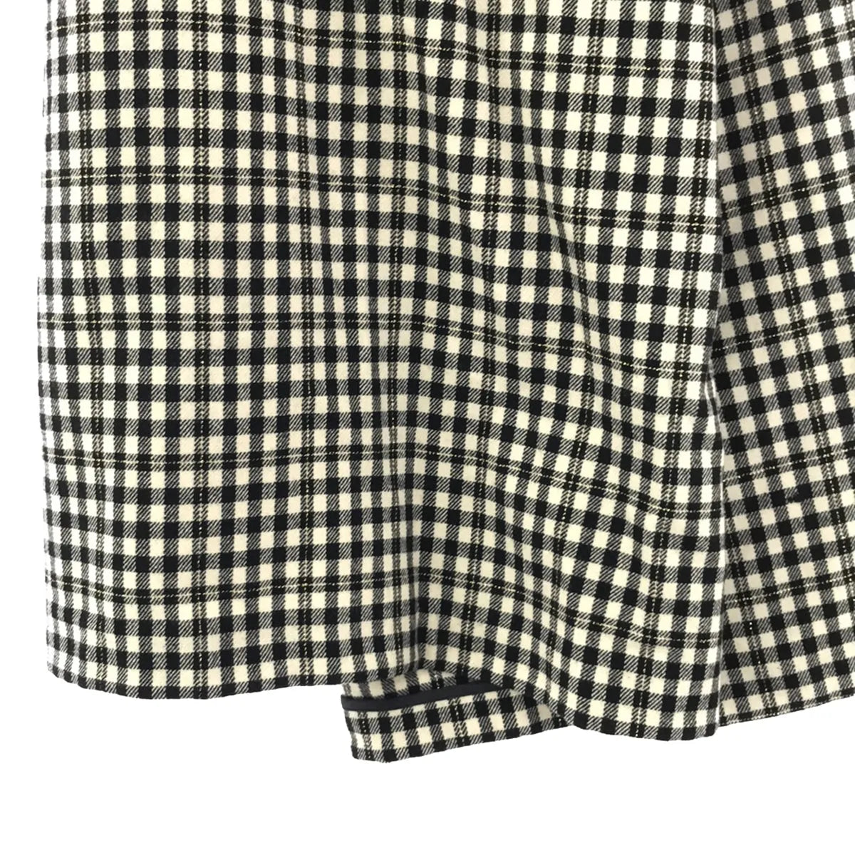 COMME des GARCONS / コムデギャルソン | ウール チェック ワイド ラップパンツ | S | ブラック/アイボリー/ゴールド | レディース