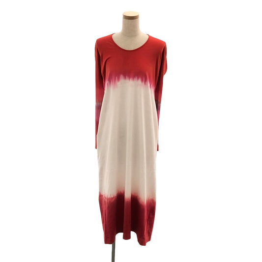 Mame Kurogouchi | 2023SS | Shibori Tie-Dyed Cotton Jersey Dress | 2 | Red/Pink/White | Women's