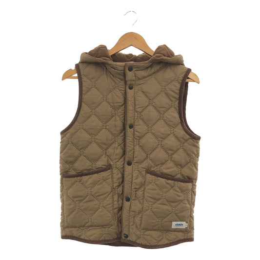 ARMEN | Quilted hoodie vest | Khaki | Women's