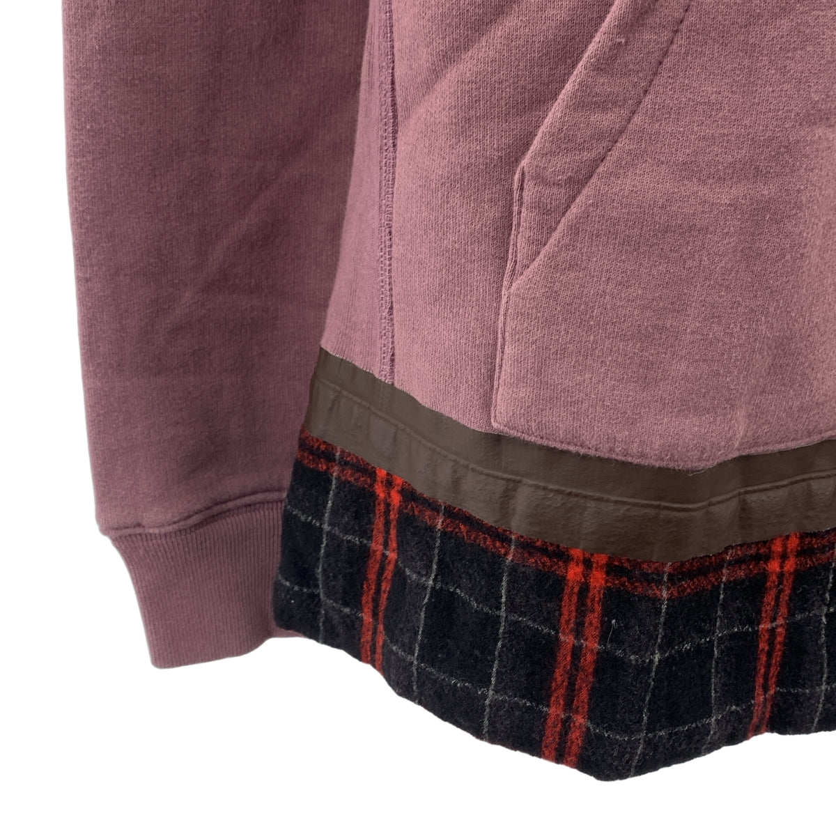 MARNI / 마르니 | 체크 스위치 풀오버 스웨트 파커 | 46 | 퍼플 | 남성