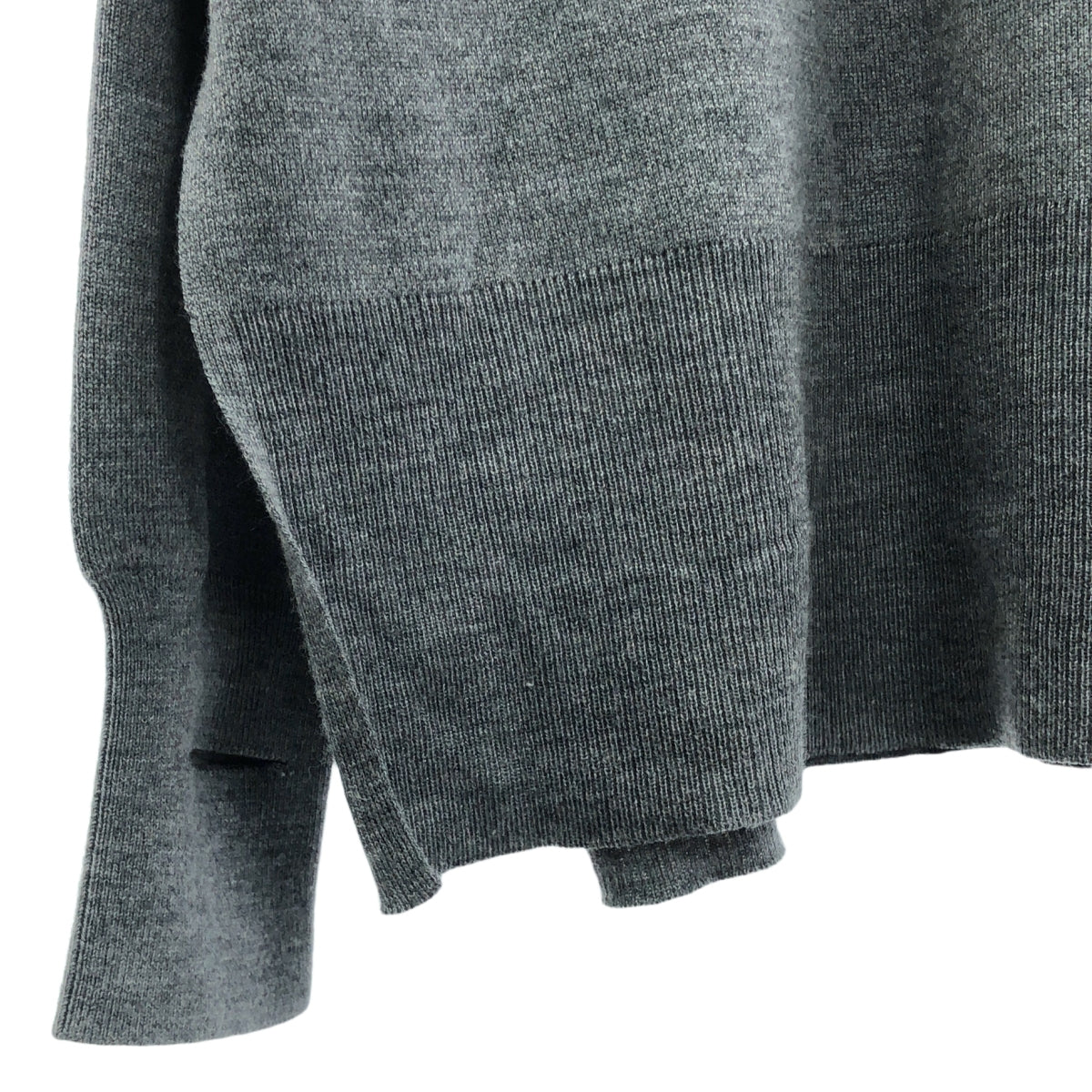 ENFOLD / 엠 폴드 | HOODED-PULLOVER / 울 슬릿 니트 후디 | 38 | 회색 | 여성