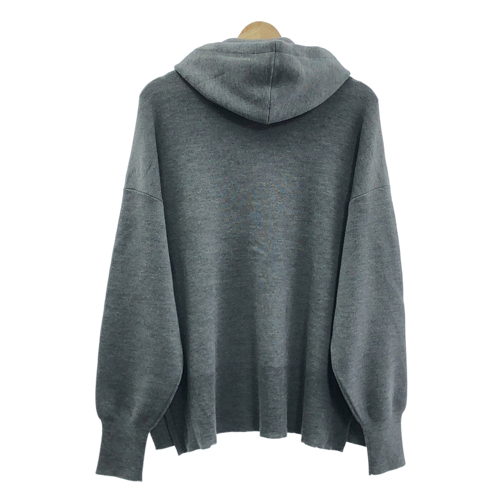 ENFOLD / 엠 폴드 | HOODED-PULLOVER / 울 슬릿 니트 후디 | 38 | 회색 | 여성
