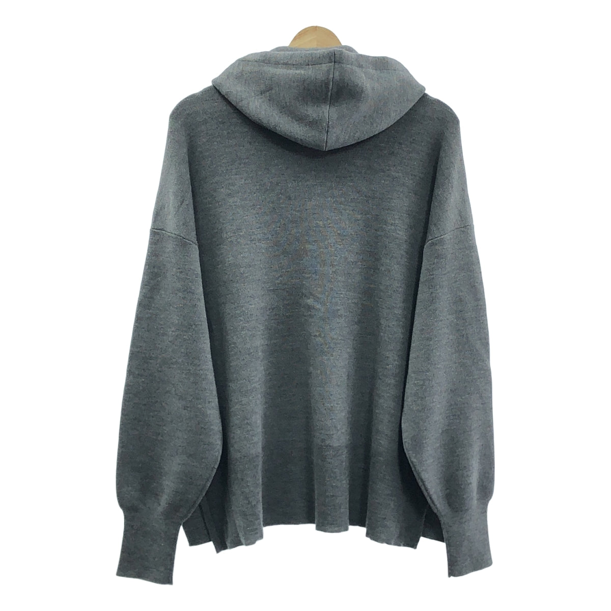 ENFOLD / 엠 폴드 | HOODED-PULLOVER / 울 슬릿 니트 후디 | 38 | 회색 | 여성