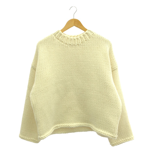 [Good Condition] ETRE TOKYO | Bulky Yarn Hand Knit Pullover | F | Off-White | Women's