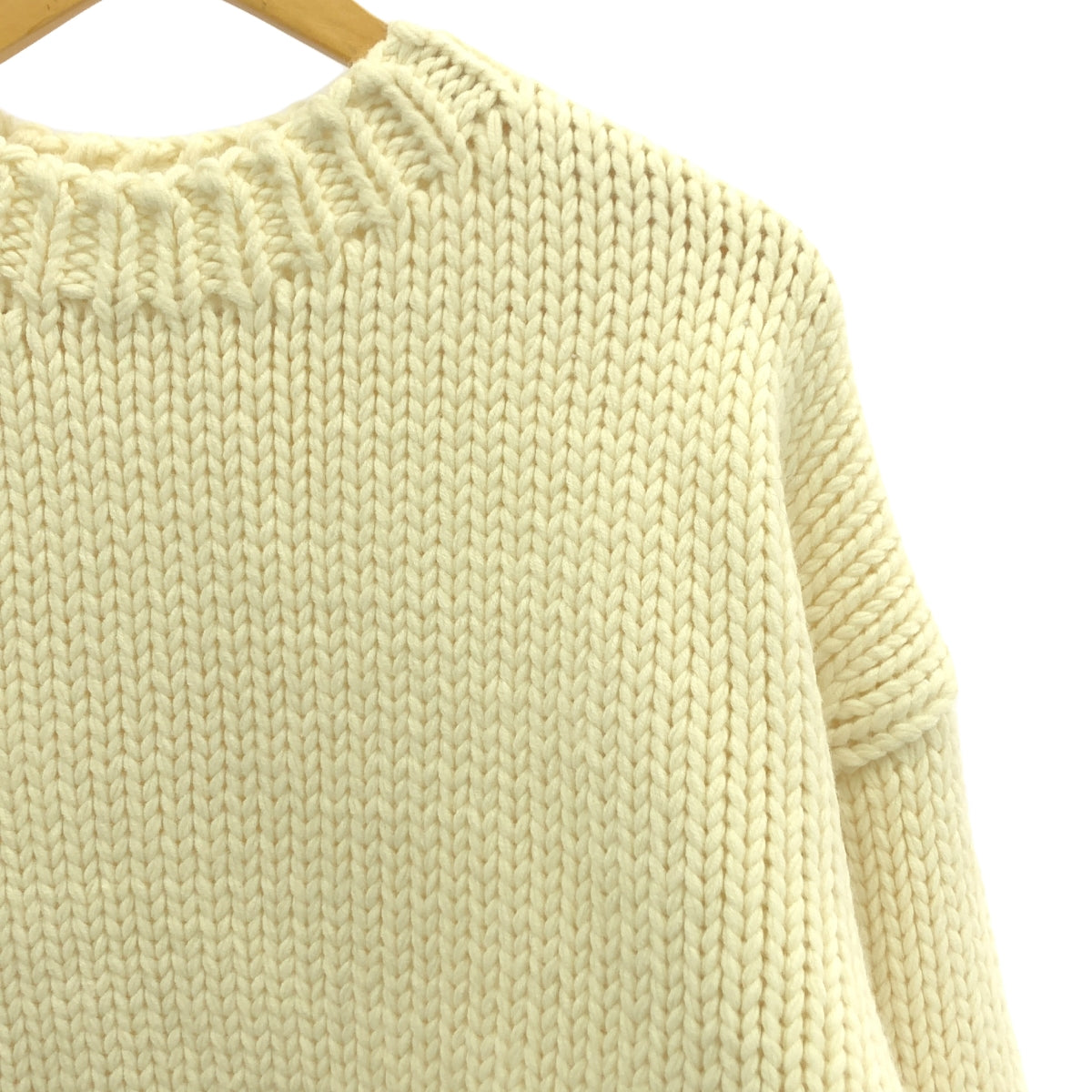 [Good Condition] ETRE TOKYO | Bulky Yarn Hand Knit Pullover | F | Off-White | Women's