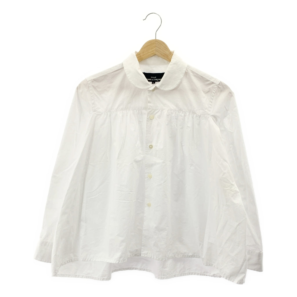 COMME des GARÇONS 針織布料 | 圓領褶皺襯衫式上衣 | S 碼 | 女款