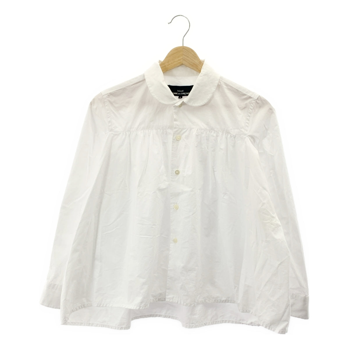 COMME des GARÇONS 針織布料 | 圓領褶皺襯衫式上衣 | S 碼 | 女款