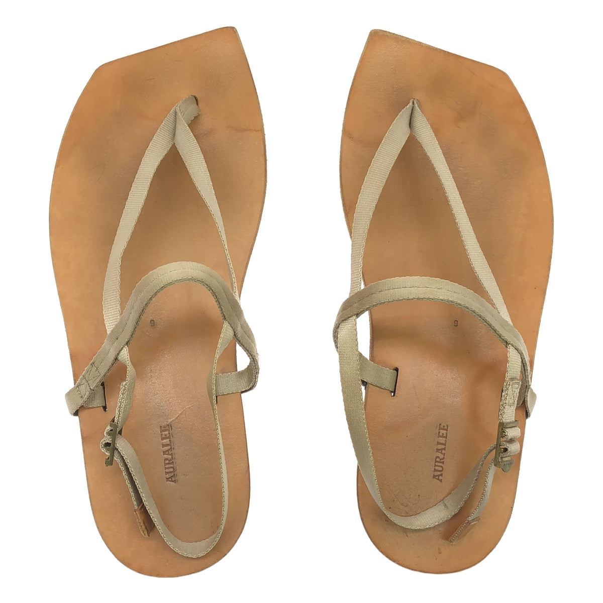 AURALEE / AURALEE | 2023SS | FOOT THE COACHER 繫帶皮革涼鞋 Foot the Coacher 繫帶皮革涼鞋 | 9 | 米色 | 男款