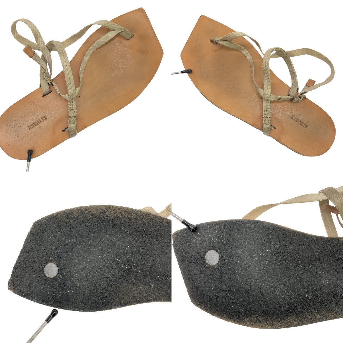 AURALEE / AURALEE | 2023SS | FOOT THE COACHER 繫帶皮革涼鞋 Foot the Coacher 繫帶皮革涼鞋 | 9 | 米色 | 男款